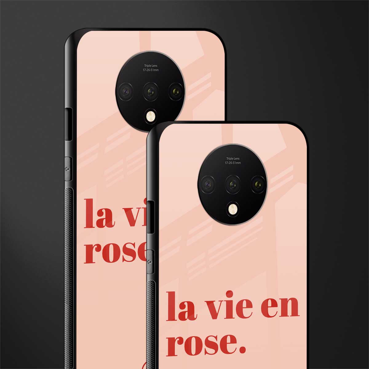la vie en rose quote glass case for oneplus 7t image-2