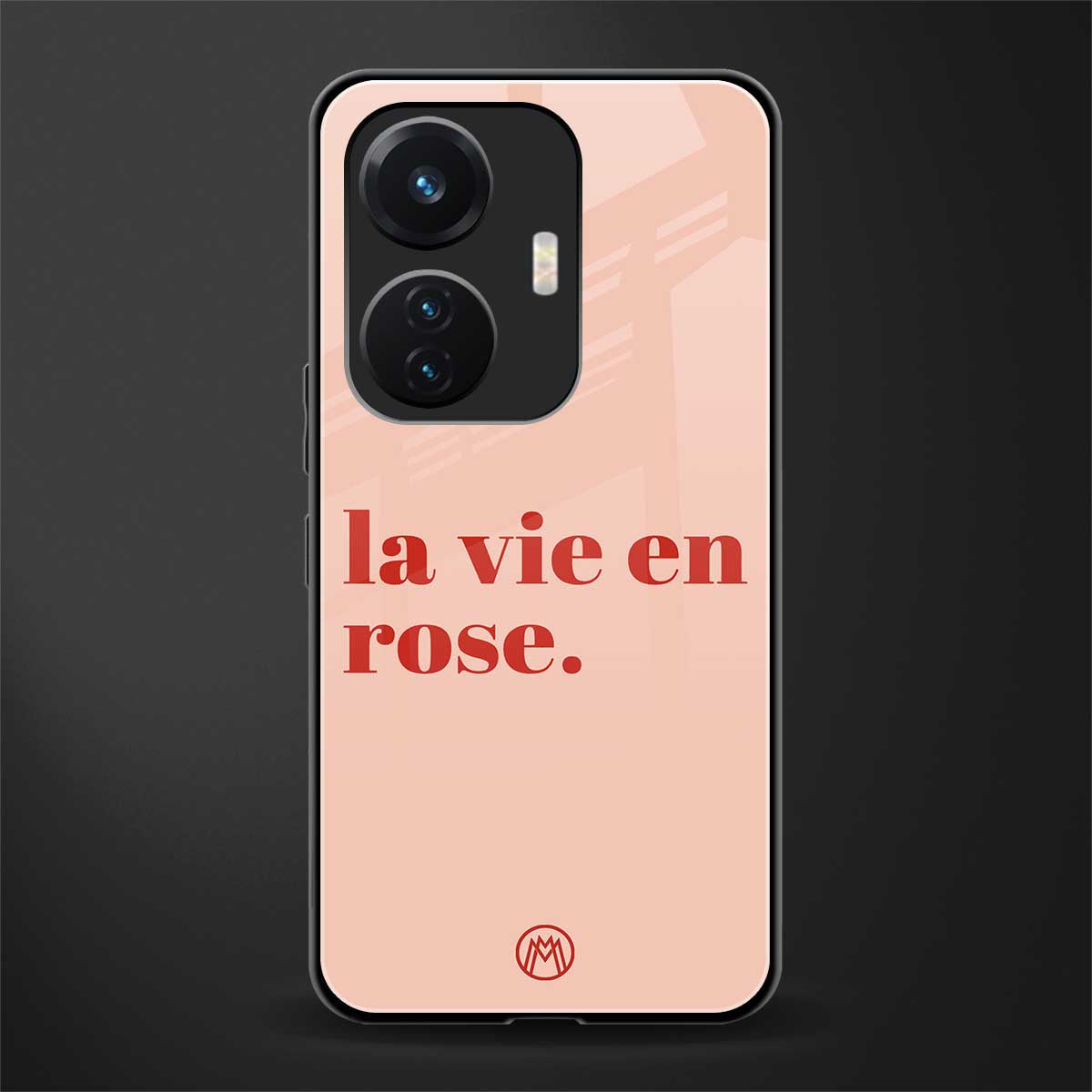 la vie en rose quote back phone cover | glass case for vivo t1 44w 4g