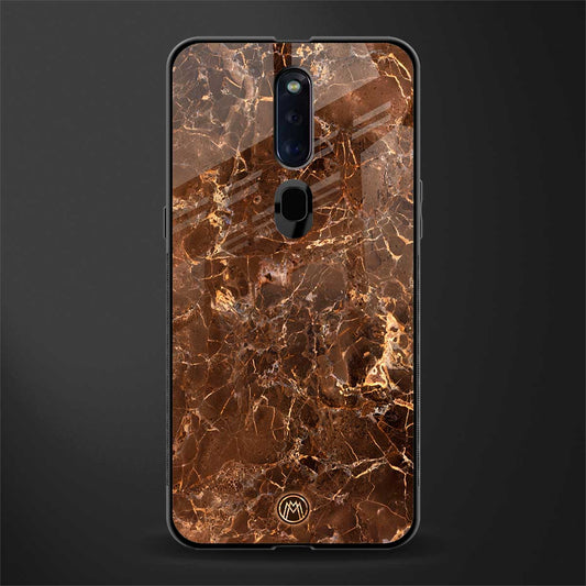 lavish brown marble glass case for oppo f11 pro image