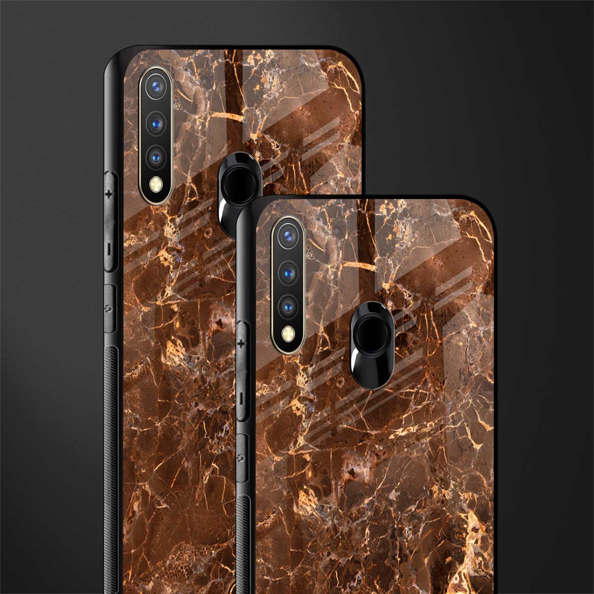 lavish brown marble glass case for vivo u20 image-2
