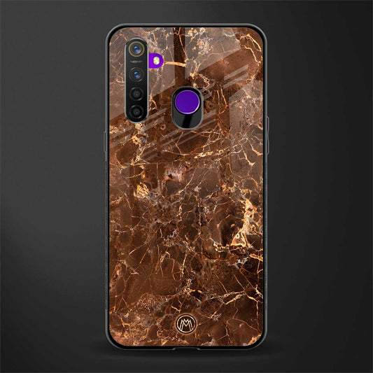lavish brown marble glass case for realme 5 image