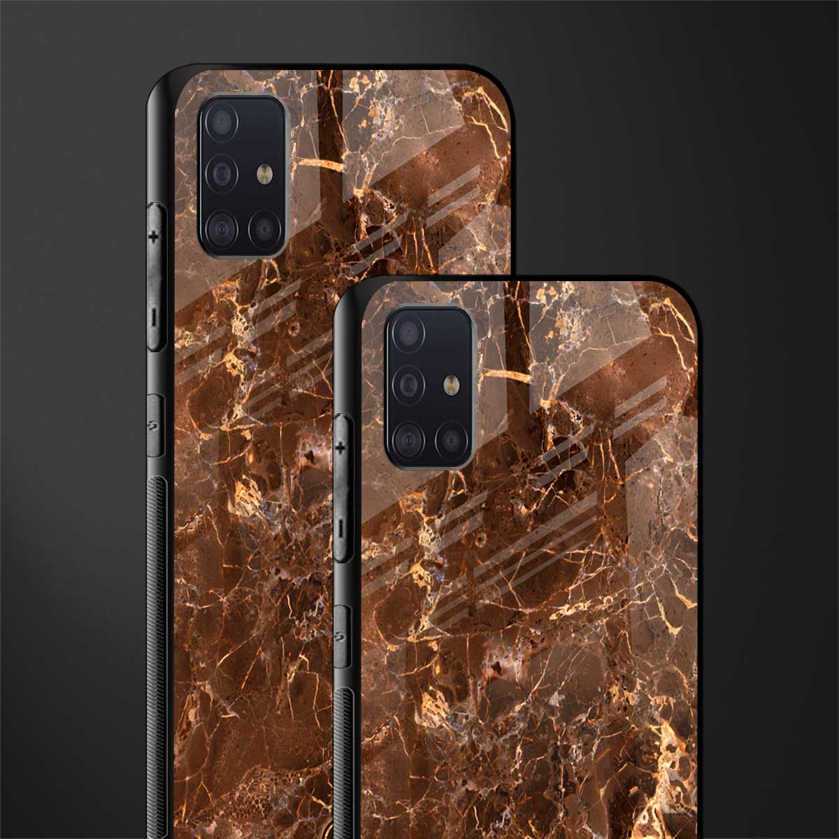 lavish brown marble glass case for samsung galaxy a71 image-2
