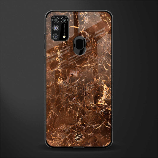 lavish brown marble glass case for samsung galaxy f41 image