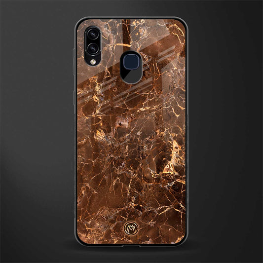lavish brown marble glass case for samsung galaxy a20 image