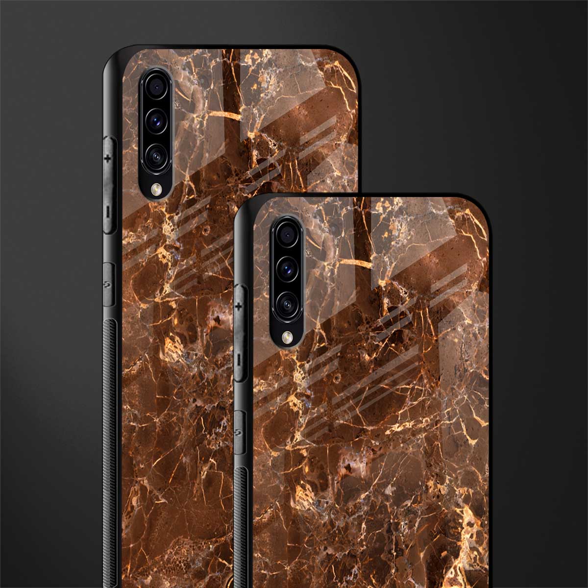 lavish brown marble glass case for samsung galaxy a70 image-2
