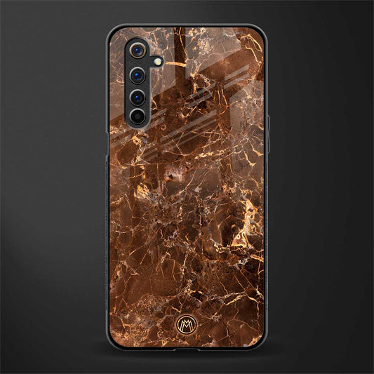 lavish brown marble glass case for realme 6 image