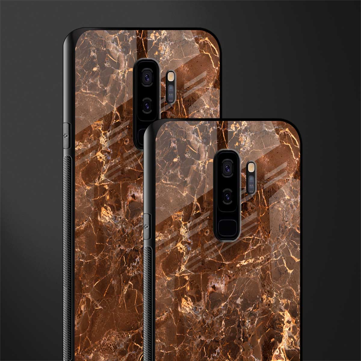 lavish brown marble glass case for samsung galaxy s9 plus image-2