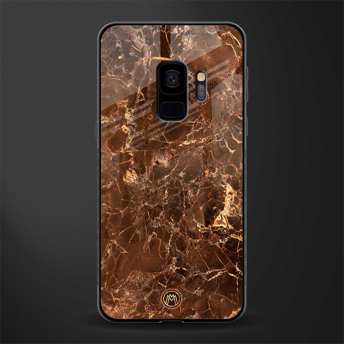 lavish brown marble glass case for samsung galaxy s9 image