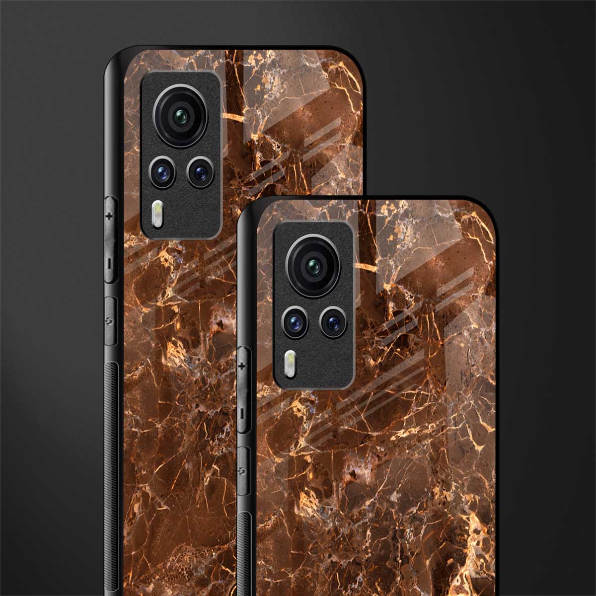 lavish brown marble glass case for vivo x60 pro image-2