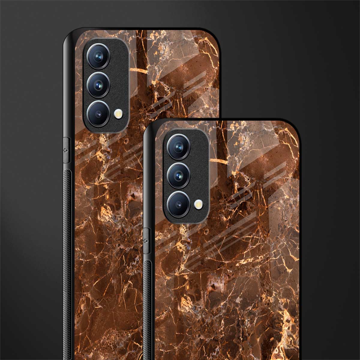 lavish brown marble glass case for oppo f19 image-2