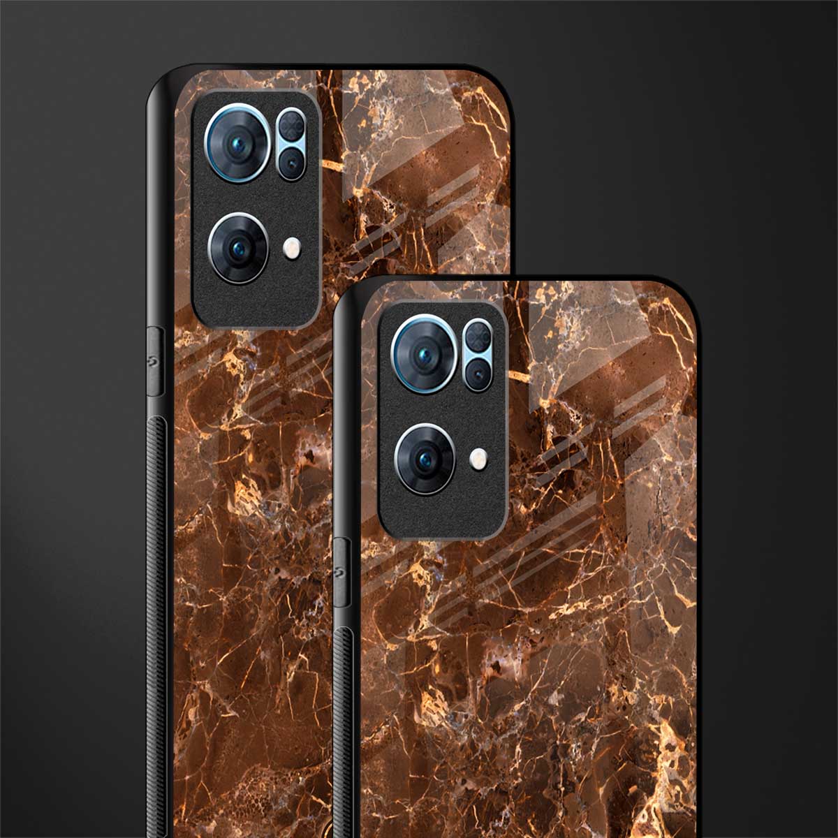 lavish brown marble glass case for oppo reno7 pro 5g image-2
