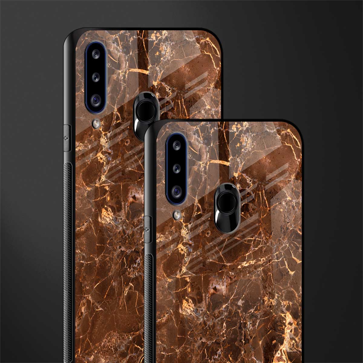 lavish brown marble glass case for samsung galaxy a20s image-2