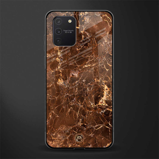 lavish brown marble glass case for samsung galaxy a91 image