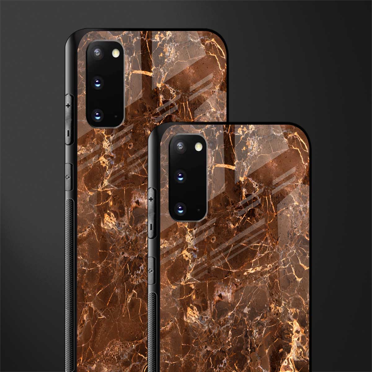 lavish brown marble glass case for samsung galaxy s20 image-2