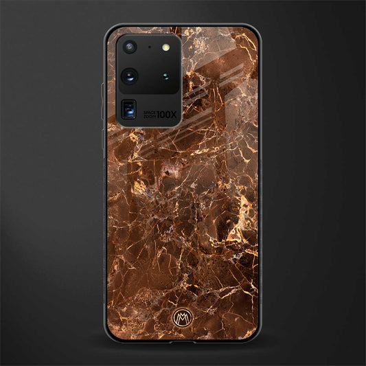 lavish brown marble glass case for samsung galaxy s20 ultra image