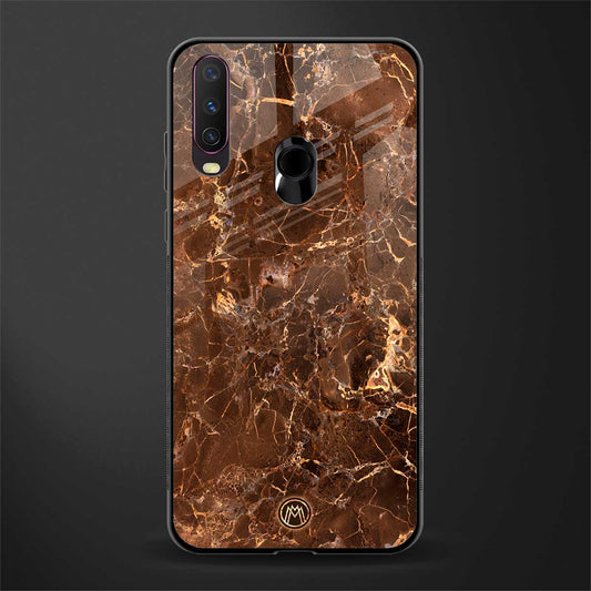 lavish brown marble glass case for vivo y15 image