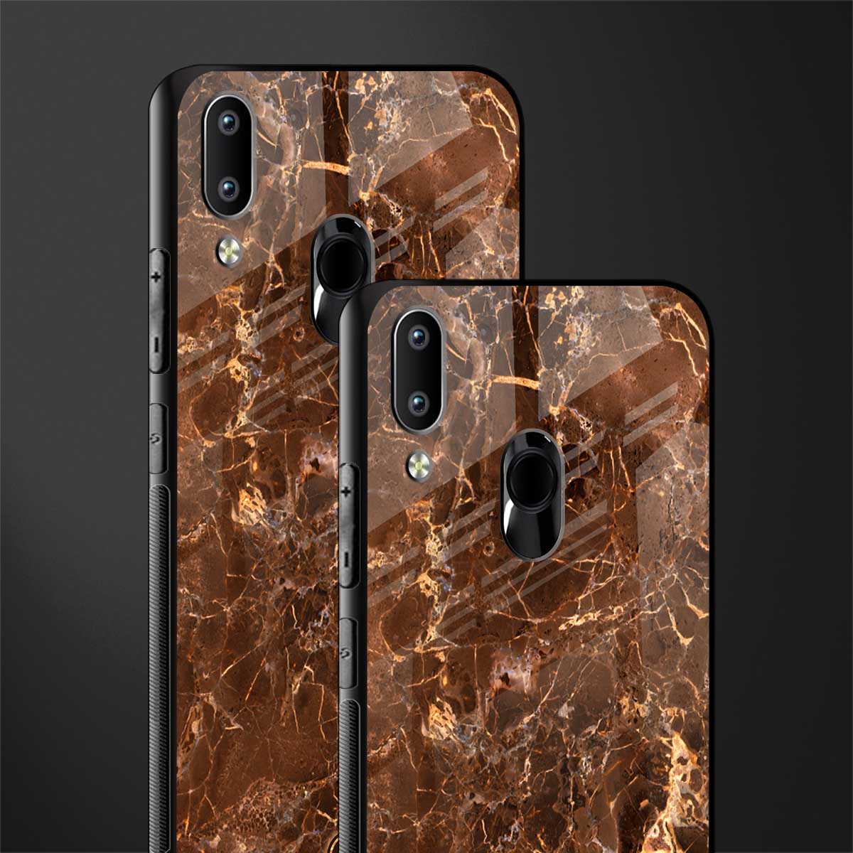 lavish brown marble glass case for vivo y91 image-2