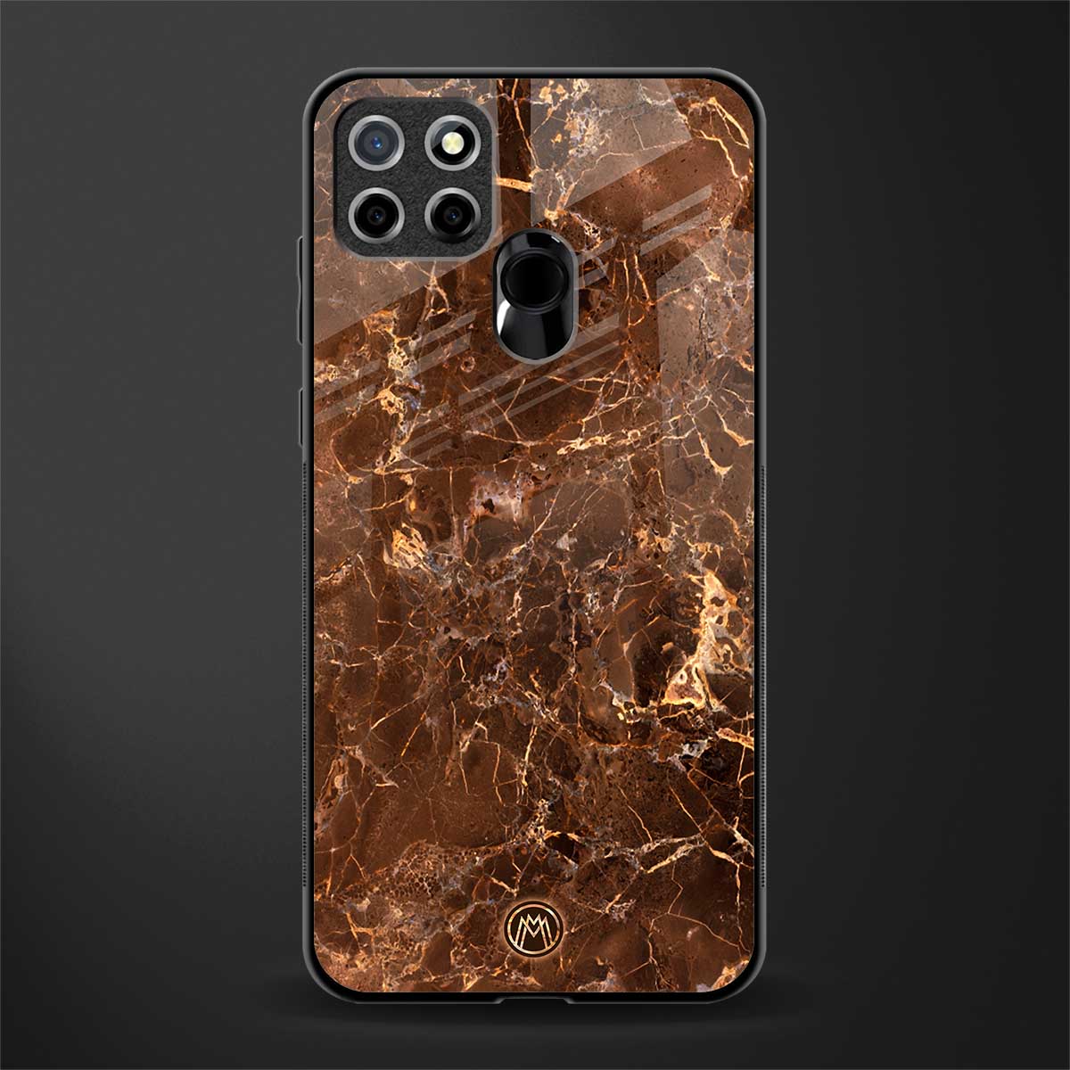lavish brown marble glass case for realme narzo 20 image