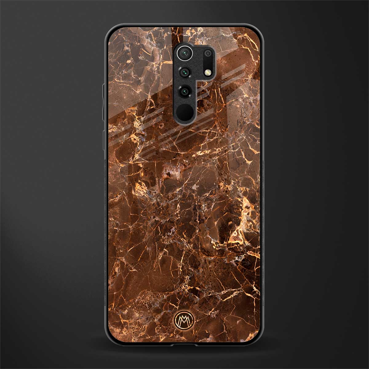 lavish brown marble glass case for poco m2 image
