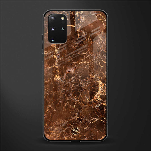 lavish brown marble glass case for samsung galaxy s20 plus image