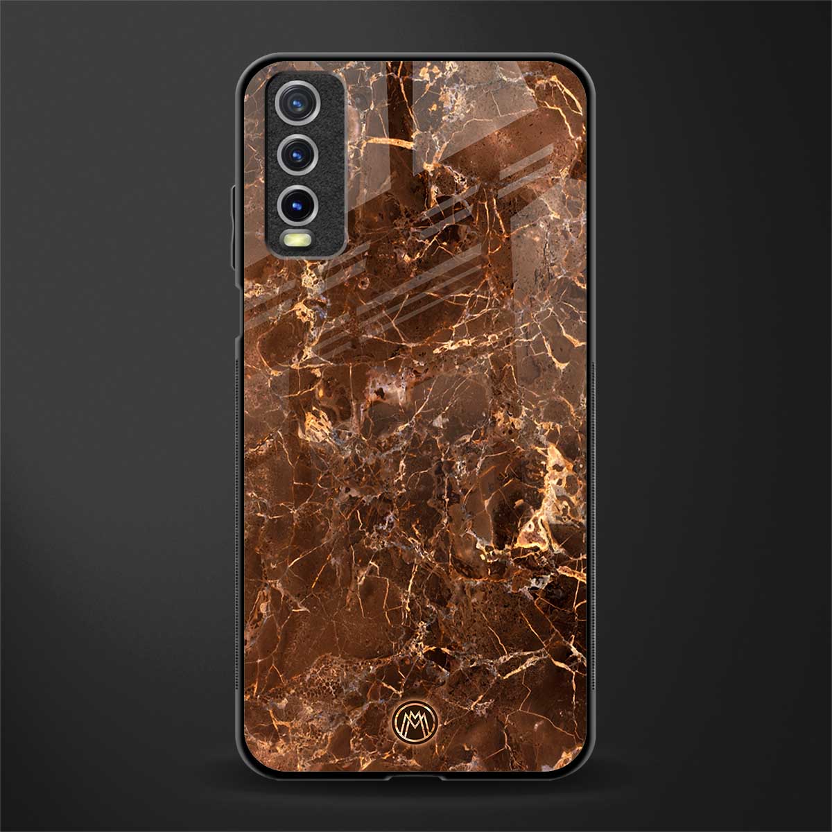 lavish brown marble glass case for vivo y20 image