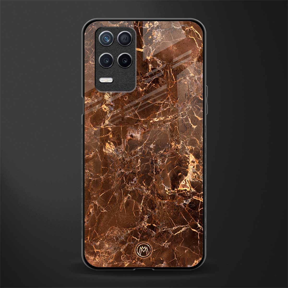 lavish brown marble glass case for realme narzo 30 5g image