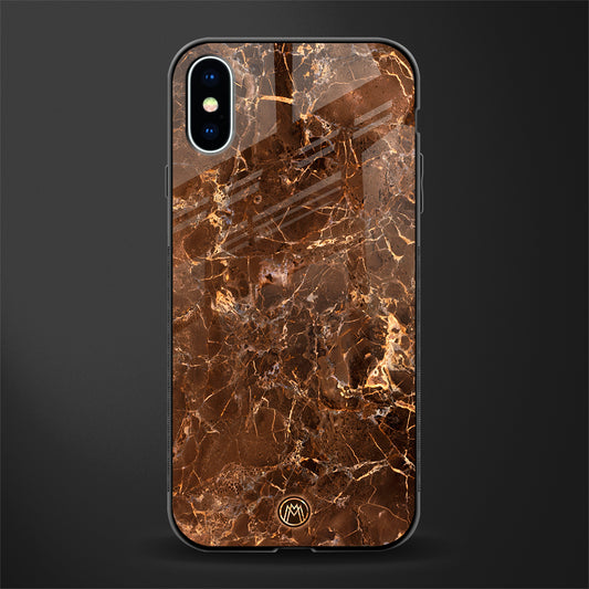 lavish brown marble glass case for iphone x image