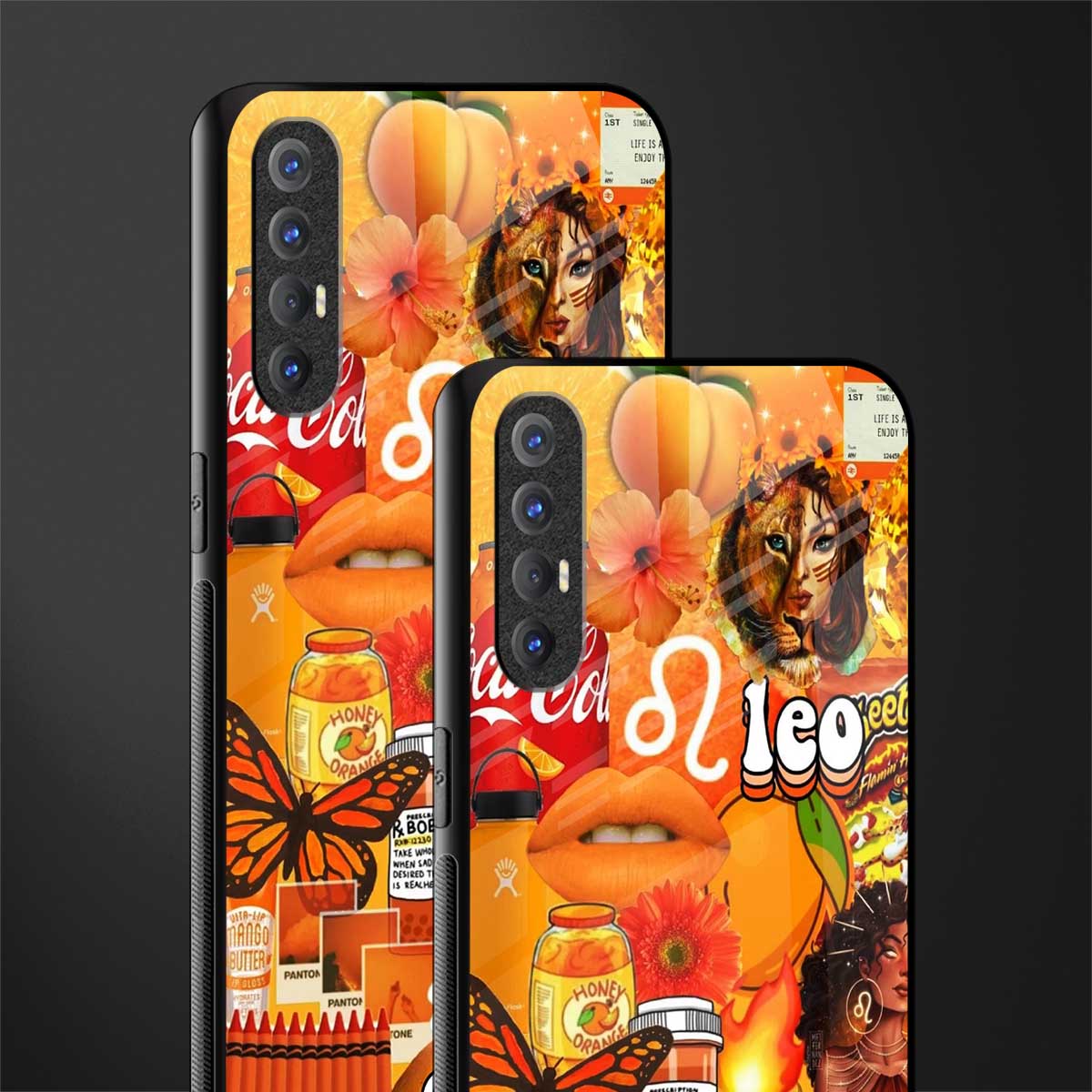 leo aesthetic collage glass case for oppo reno 3 pro image-2
