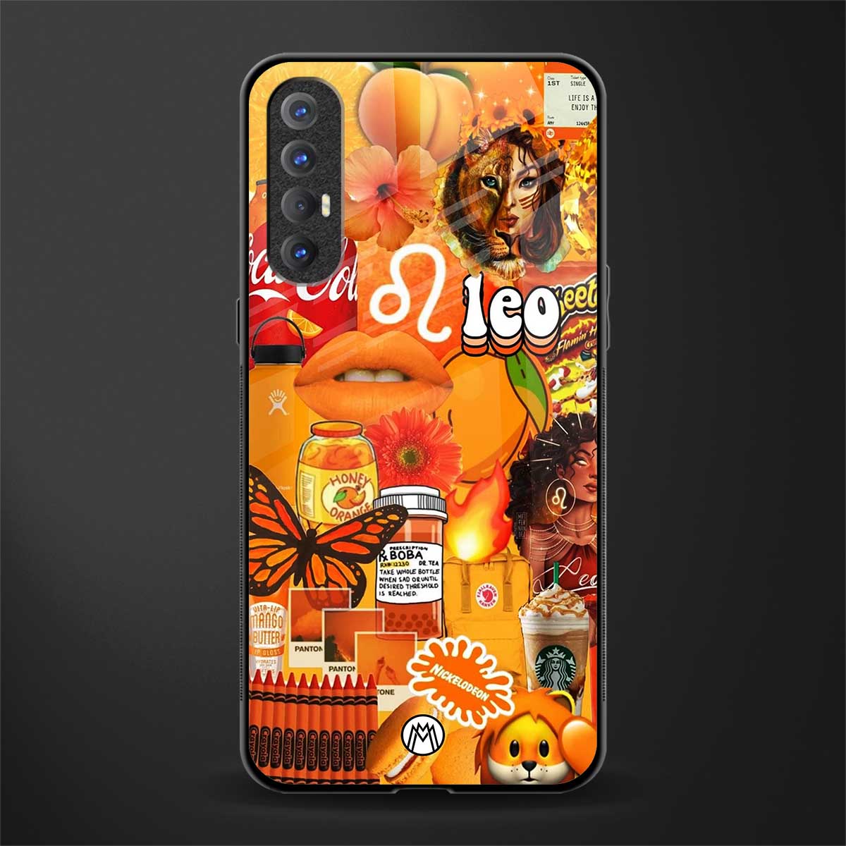 leo aesthetic collage glass case for oppo reno 3 pro image