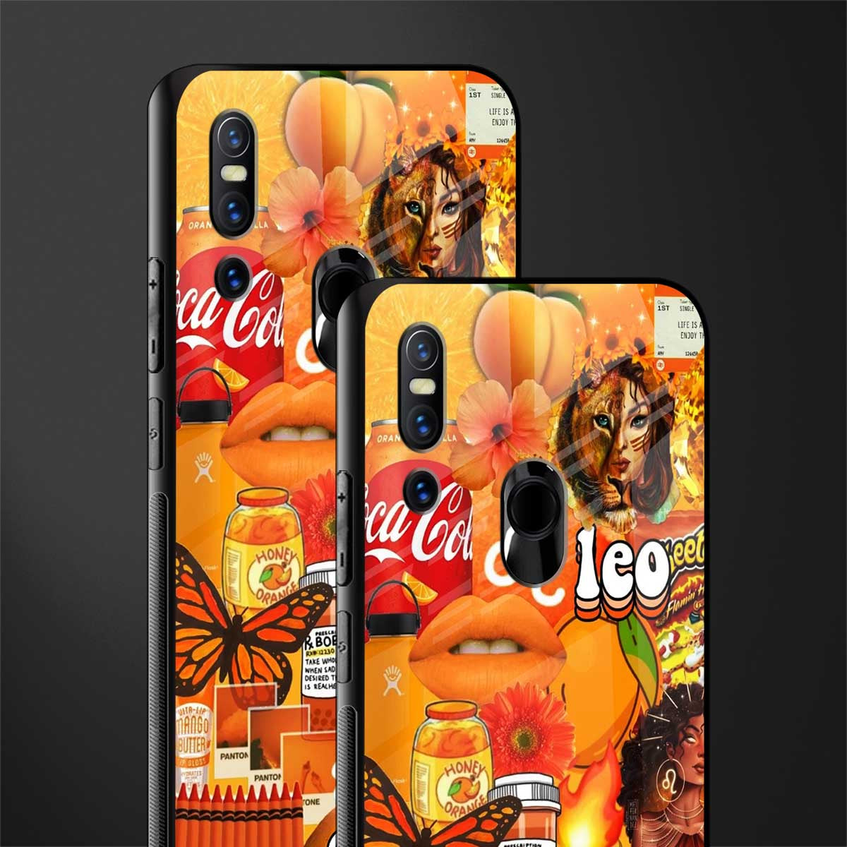 leo aesthetic collage glass case for vivo v15 image-2