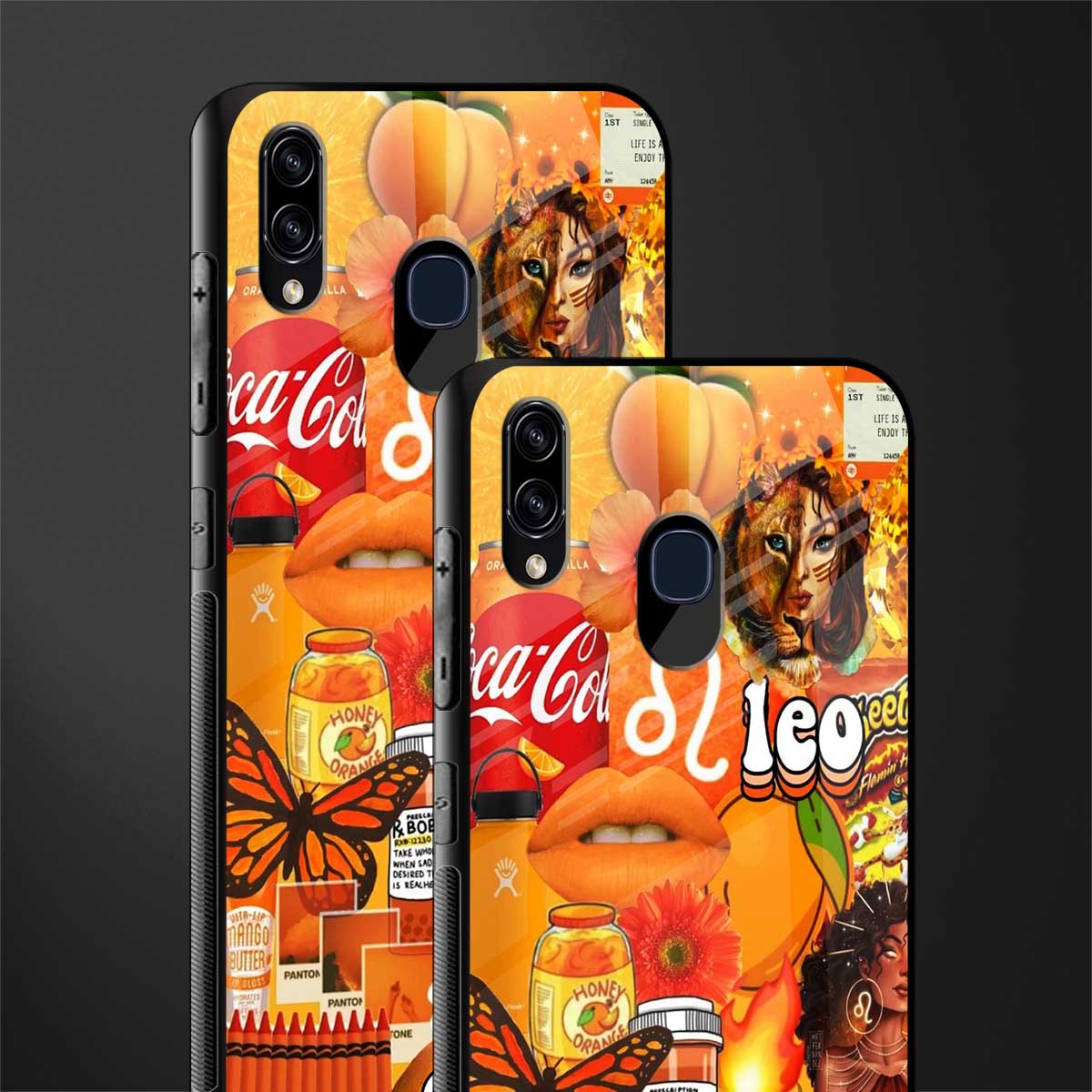 leo aesthetic collage glass case for samsung galaxy a30 image-2