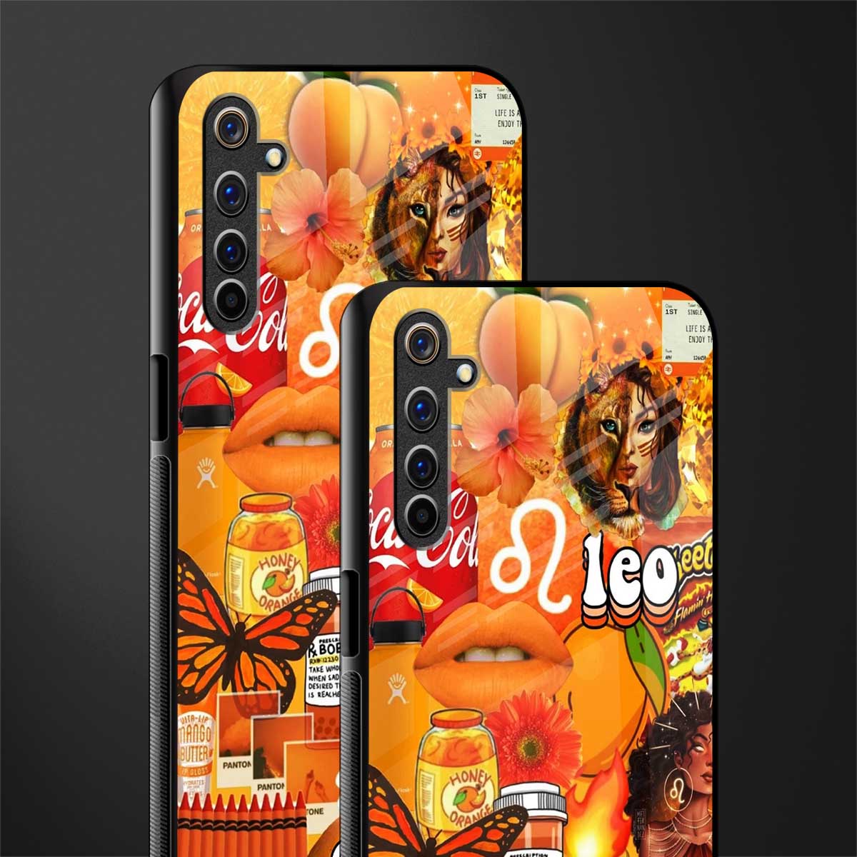 leo aesthetic collage glass case for realme 6 image-2