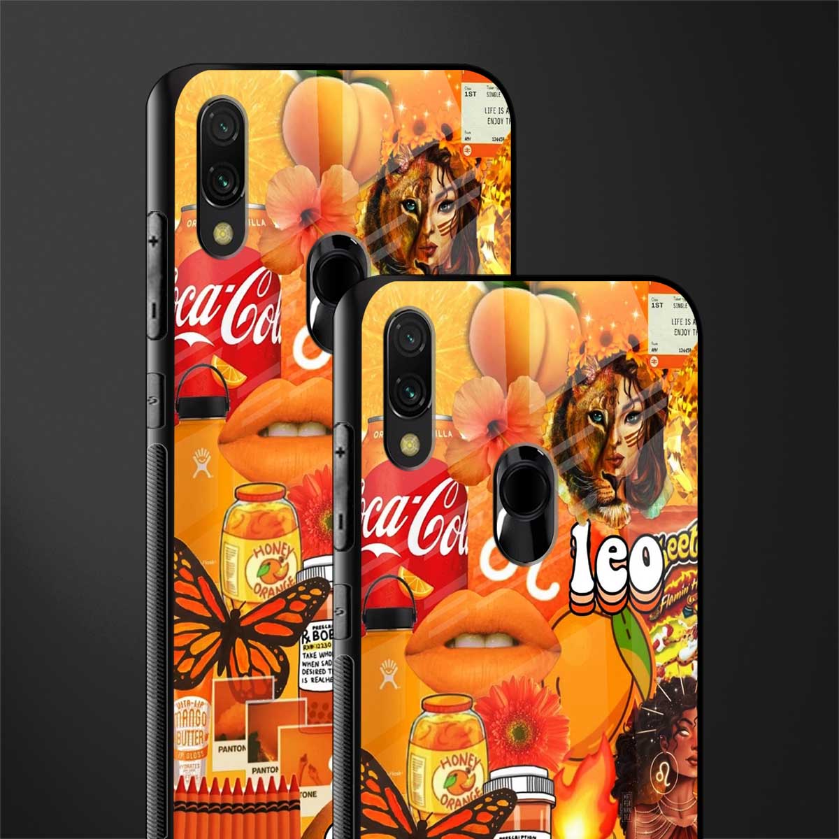 leo aesthetic collage glass case for redmi y3 image-2