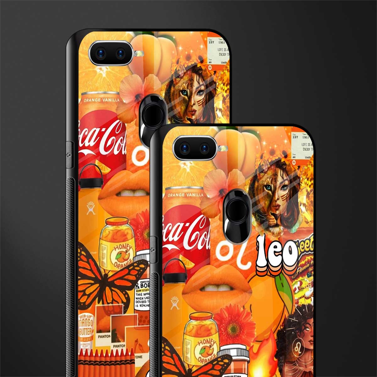 leo aesthetic collage glass case for oppo a7 image-2