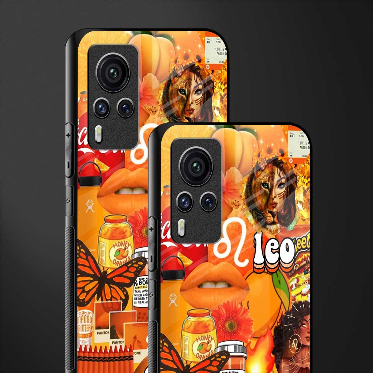 leo aesthetic collage glass case for vivo x60 pro image-2