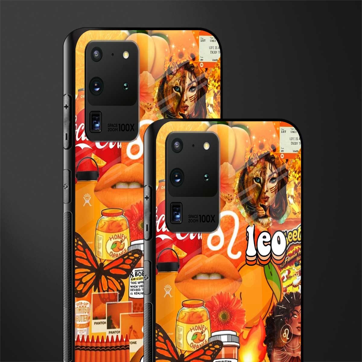 leo aesthetic collage glass case for samsung galaxy s20 ultra image-2