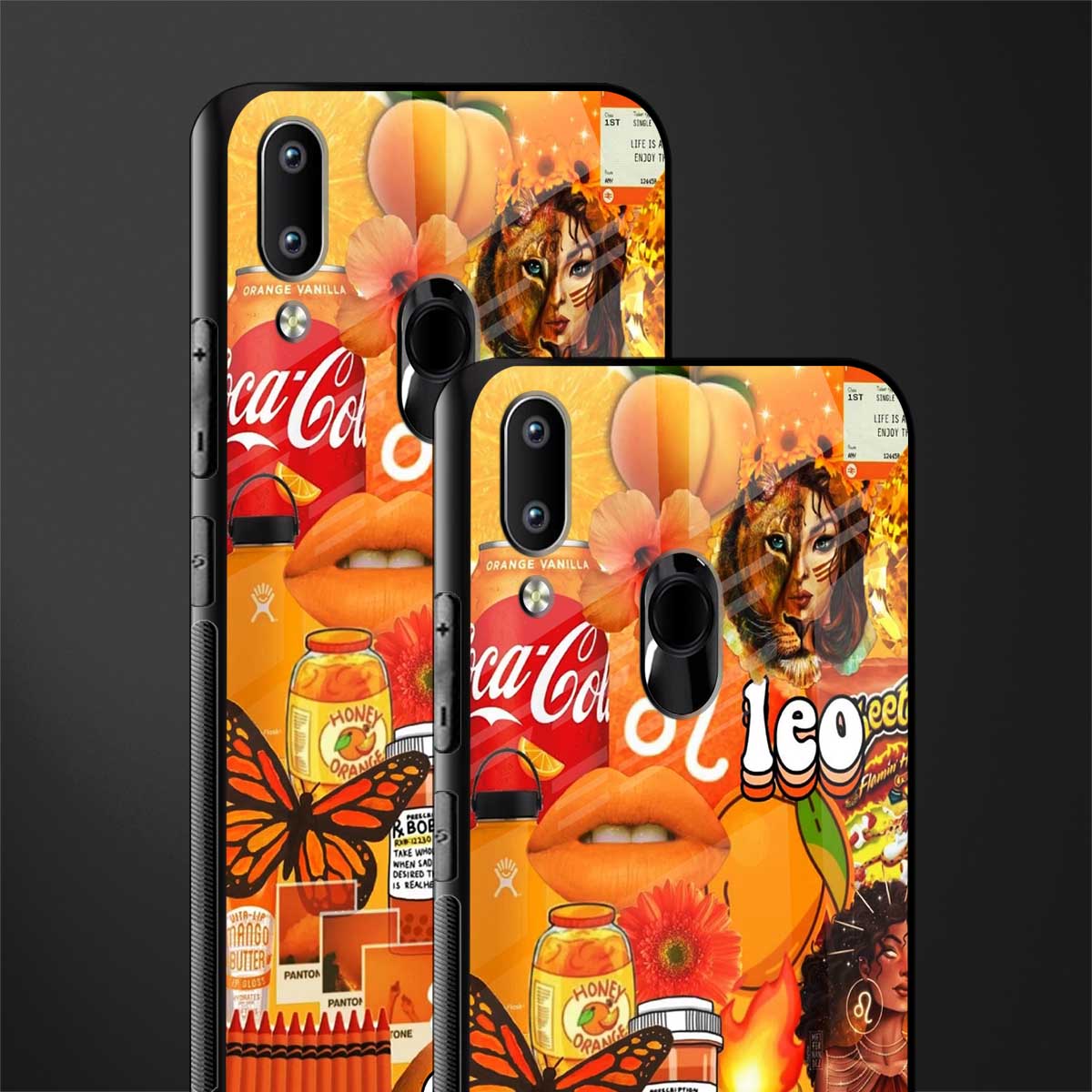 leo aesthetic collage glass case for vivo y91 image-2