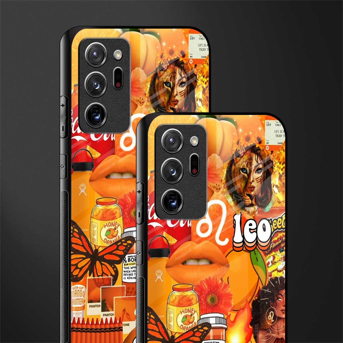 leo aesthetic collage glass case for samsung galaxy note 20 ultra 5g image-2