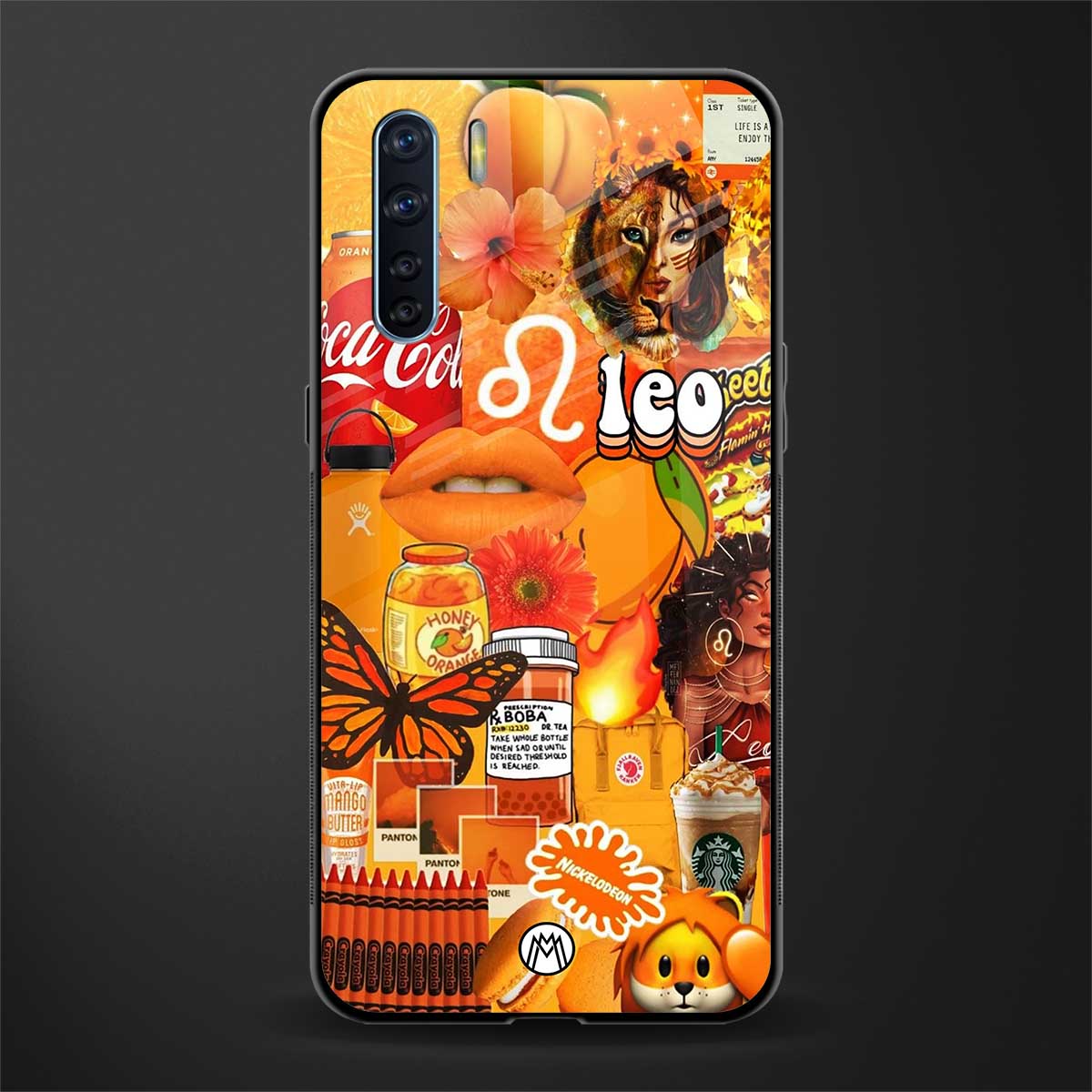 leo aesthetic collage glass case for oppo f15 image
