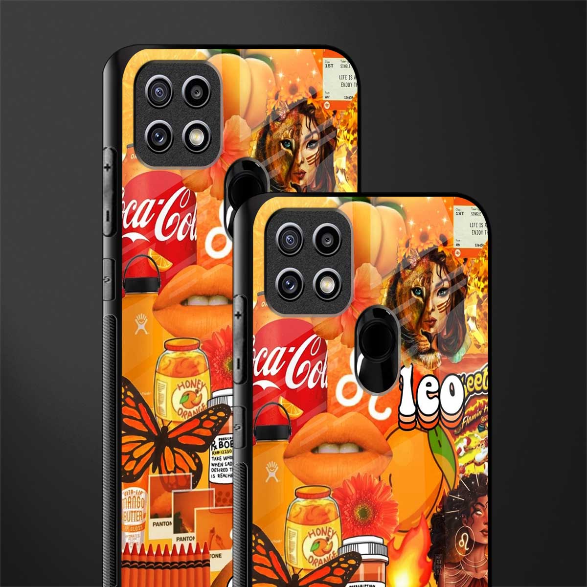 leo aesthetic collage glass case for oppo a15s image-2