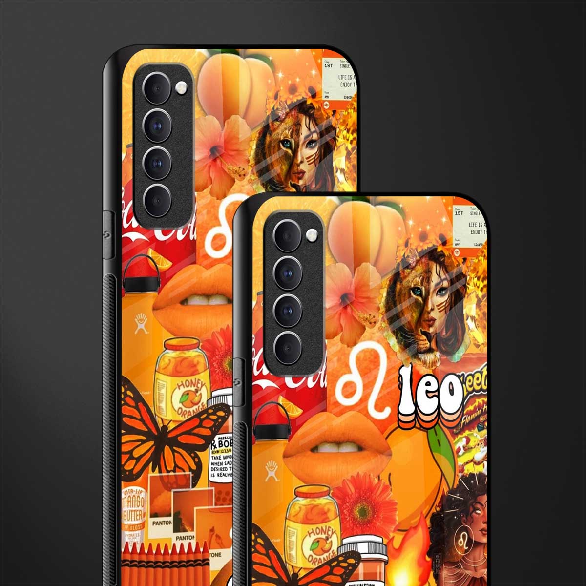 leo aesthetic collage glass case for oppo reno 4 pro image-2