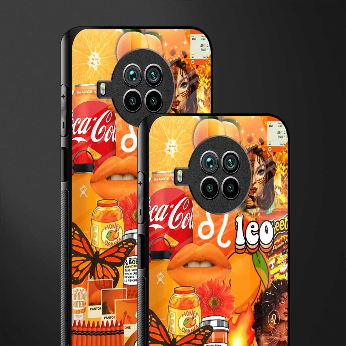 leo aesthetic collage glass case for mi 10i image-2