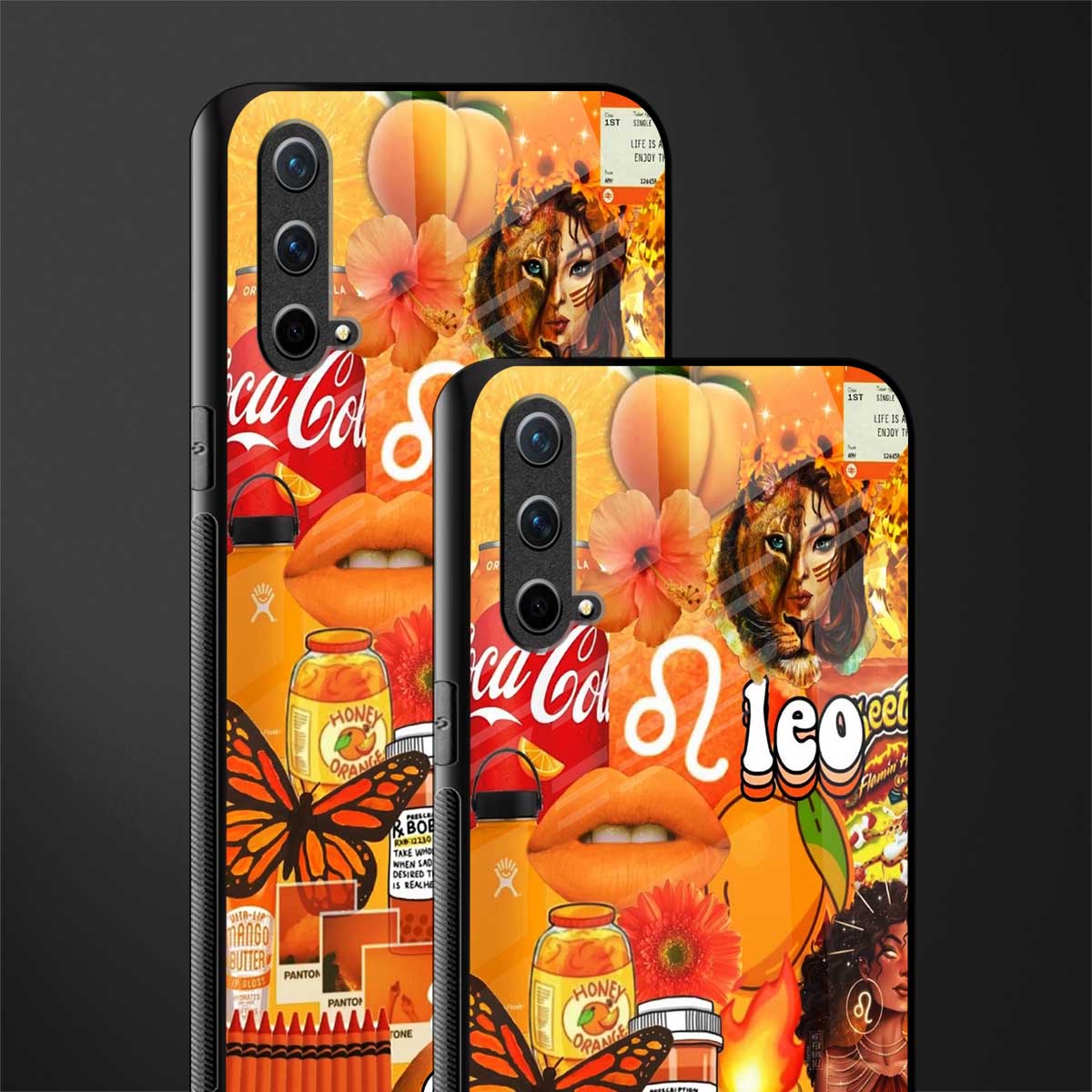 leo aesthetic collage glass case for oneplus nord ce 5g image-2