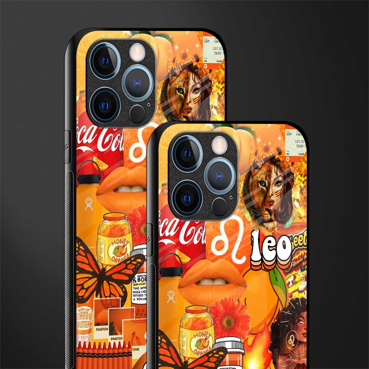 leo aesthetic collage glass case for iphone 12 pro image-2