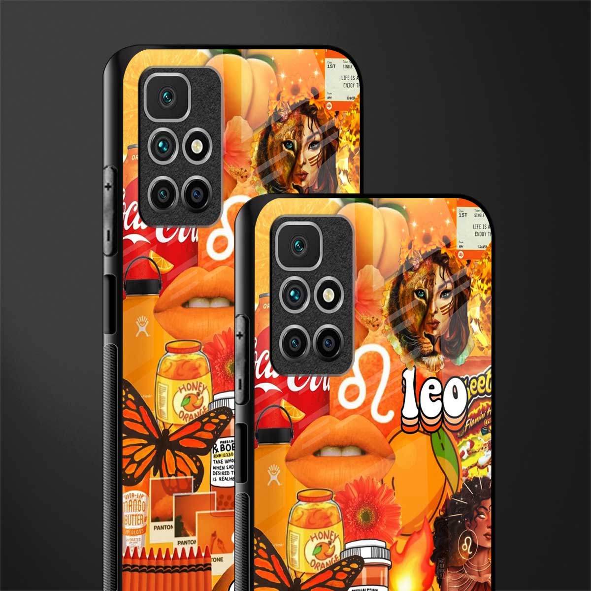 leo aesthetic collage glass case for redmi 10 prime image-2
