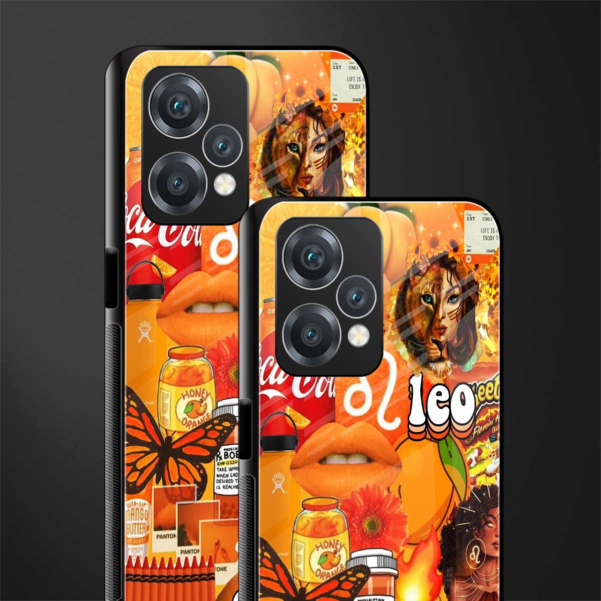 leo aesthetic collage back phone cover | glass case for oneplus nord ce 2 lite 5g