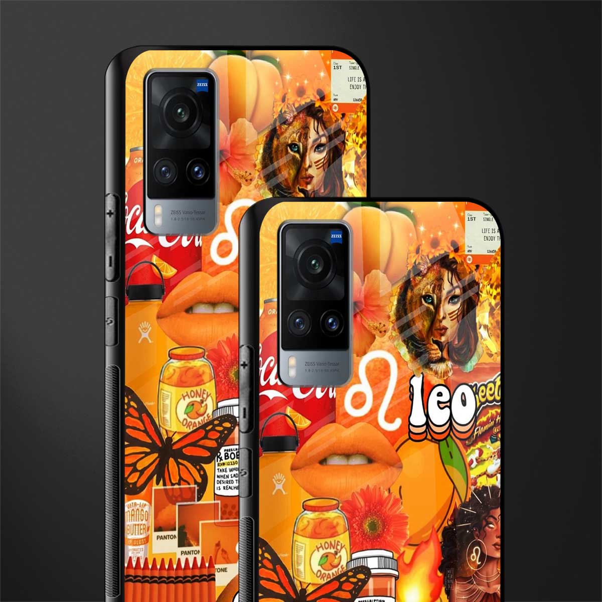 leo aesthetic collage glass case for vivo x60 image-2