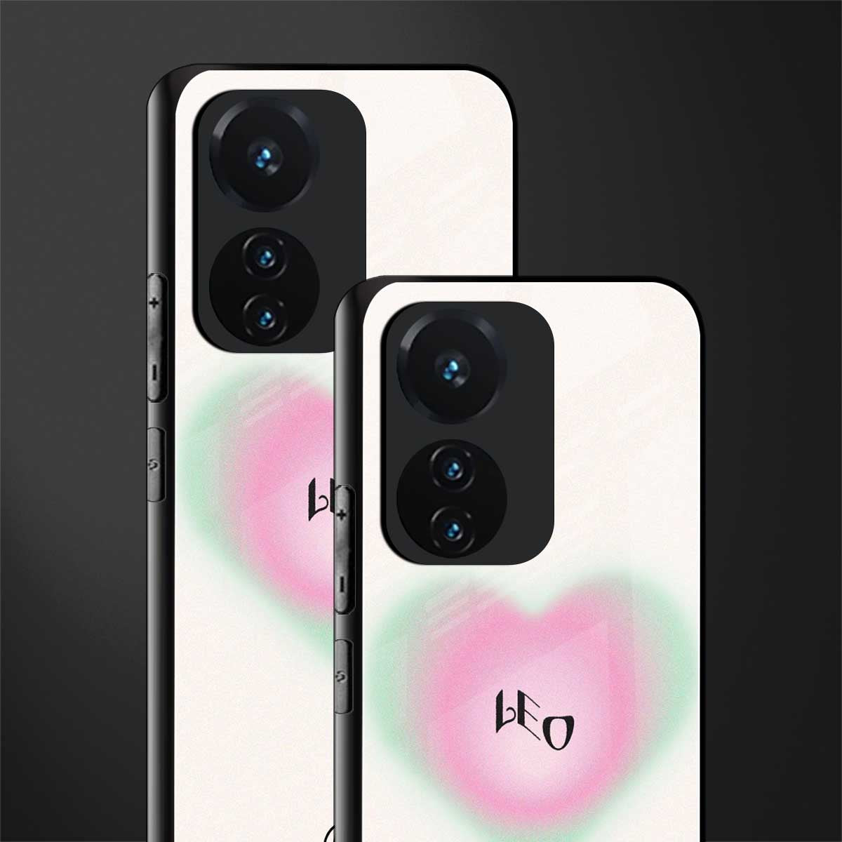 leo minimalistic back phone cover | glass case for vivo t1 44w 4g