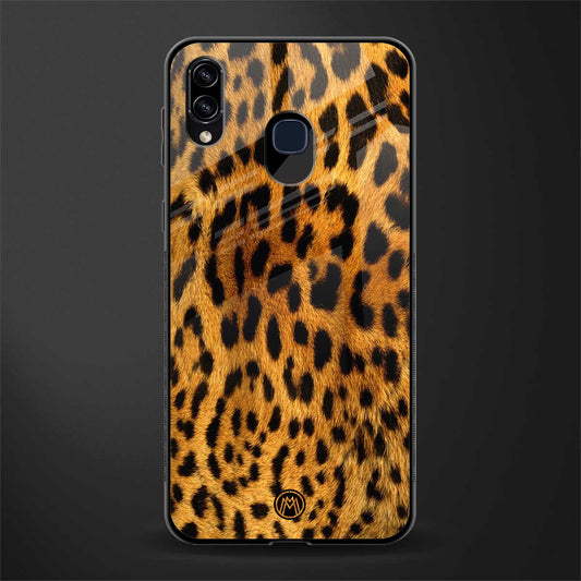 leopard fur glass case for samsung galaxy a30 image