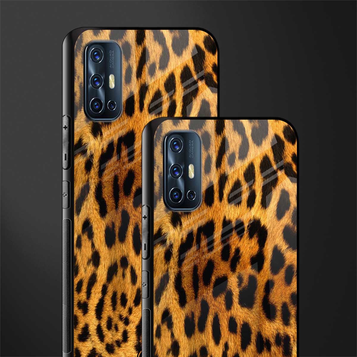 leopard fur glass case for vivo v17 image-2